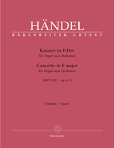 Concerto in F Major Op. 4 No. 4 HWV 292 Orchestra Scores/Parts sheet music cover